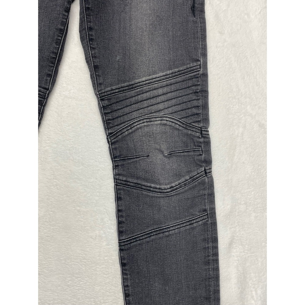 Miss Me Native Tribal Vintage Skinny Moto Jeans Embroidery Faded Black Size 29 - Picture 3 of 8